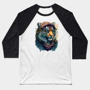 Hipster Tiger Baseball T-Shirt